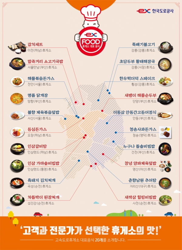 EX-FOOD 맛지도 (한국도로공사 제공)
