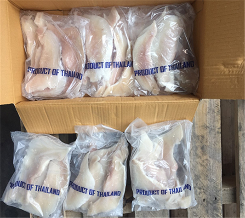 제조일자를 변조해 판매되었던 태국산 냉동가오리날개 제품 (사진= 식품의약품안전처 제공)