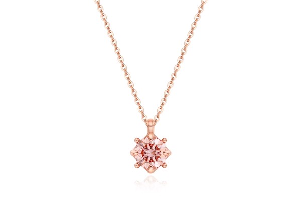5부 핑크 랩그로운 다이아몬드 목걸이