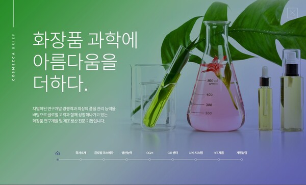 코스메카코리아 홈페이지 갈무리